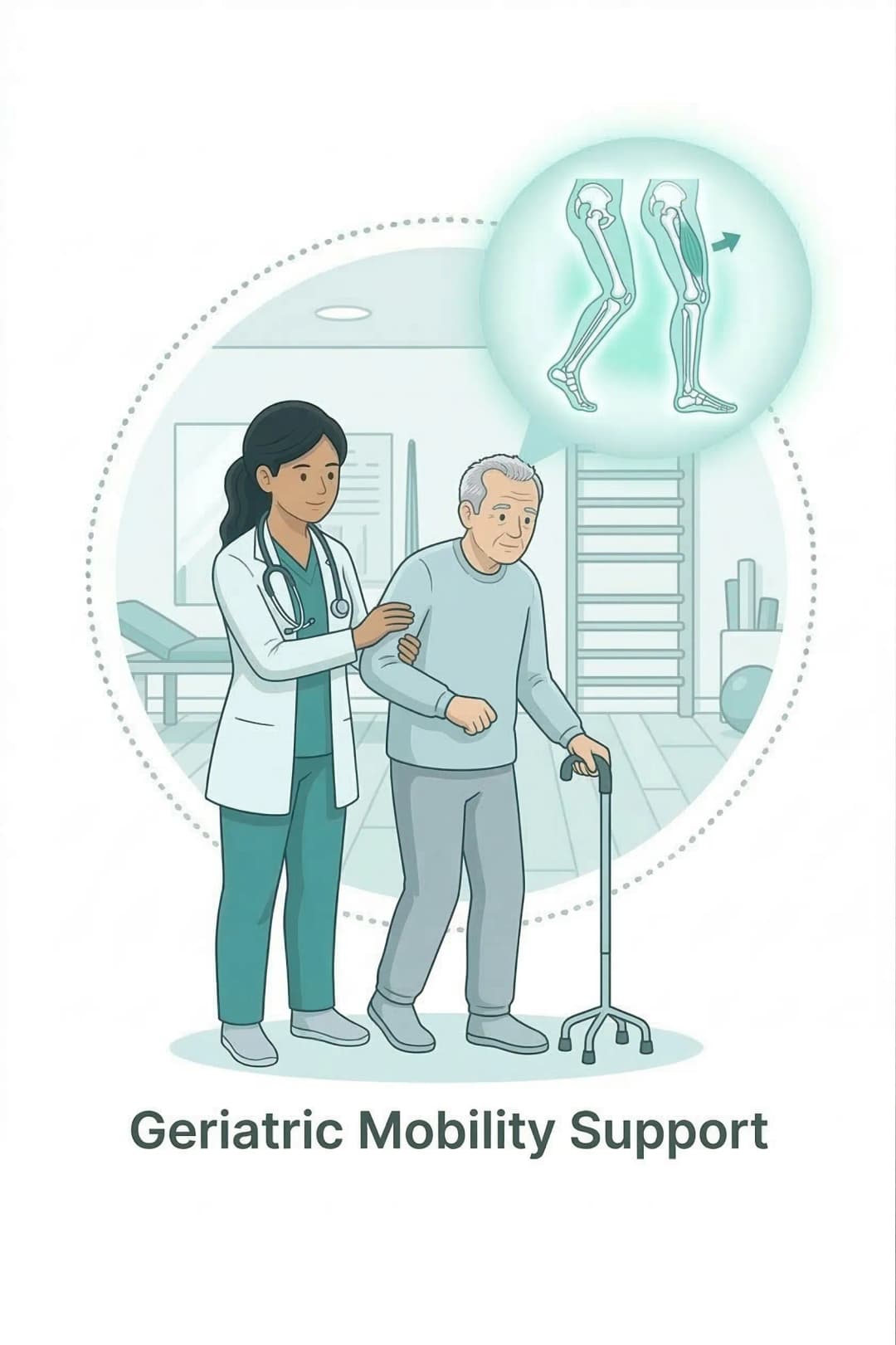 Physiotherapy Geriatric Wellness treatment illustration