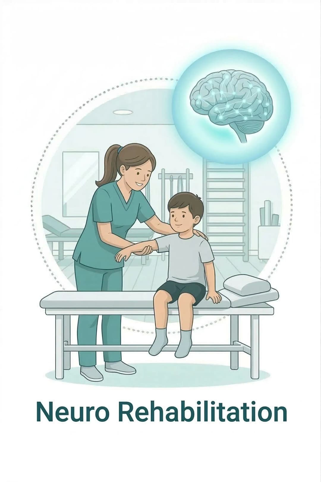 Physiotherapy Neuro Rehabilitation treatment illustration
